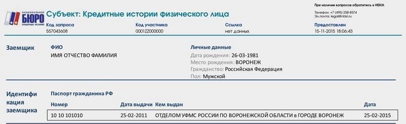 Кредитная история #1 (screenshot)